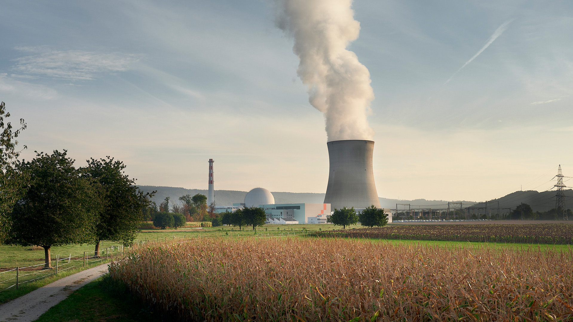 Blick auf das Kernkraftwerk Leibstadt
